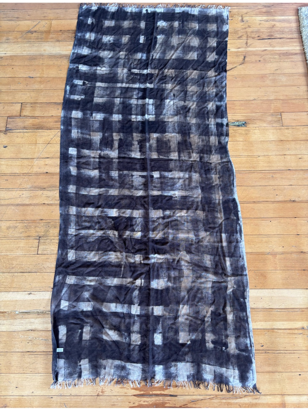 Bottega veneta Black & Gray Plaid Scarf